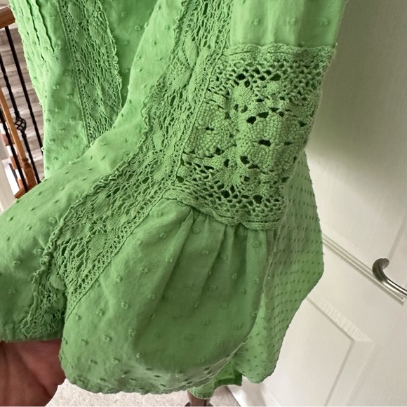 Sundance Cotton Lace Bell Sleeve Tunic Top - Picture 2 of 8